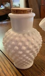 Fenton Milk Glass hobnail Vase	 