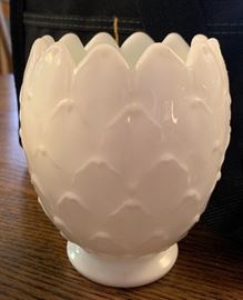 Imperial Milk Glass Vase Doe Skin