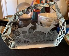 signed Etched Crystal 