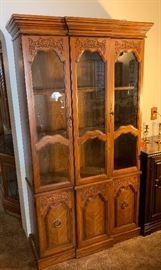 Walnut China Cabinet	76x42x17in	HxWxD