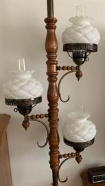 Tension Pole Lamp Hurricane Quilt Shades	