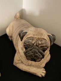 The Townsends Life Size Ceramic Pug	 