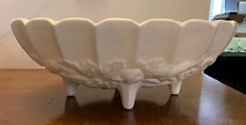 Indiana Milk Glass Oval Footed Fruit Bowl