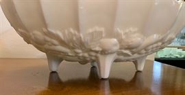Indiana Milk Glass Oval Footed Fruit Bowl