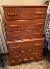 Vintage 2-Tier 5-Drawer Dresser	47x30x19.5in	HxWxD