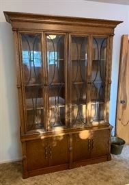 Walnut China Cabinet	74x55x18.5in	HxWxD