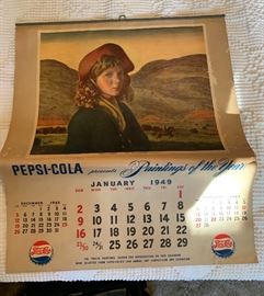 Pepsi Cola 1949 Calendar Original