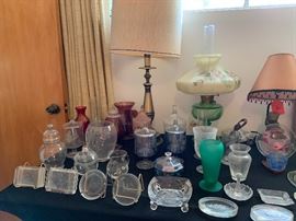 Hand Etched Tiffin Glass