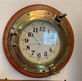 Brass Porthole Clock	