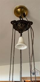 Antique Aladdin Cast Iron Hanging Lamp Iron Horse B&H ?	