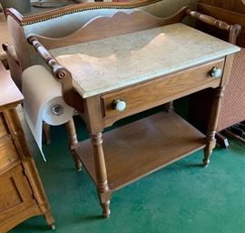 Wood/Marble Kitchen Stand	