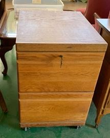 Oak 2-Drawer File Cabinet	 