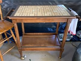 Tile Top Kitchen Cart