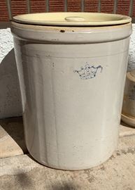 8 Blue Crown Stoneware Crock	