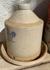 McCoy Vintage Stoneware Chicken Water/Feeder	