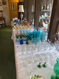 Crystal and mid century modern glassware