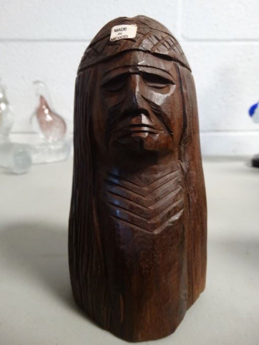 Ironwood Indian bust statue 6 tall Hand carved ...
