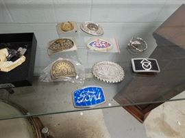 Lot of 9 various belt buckles