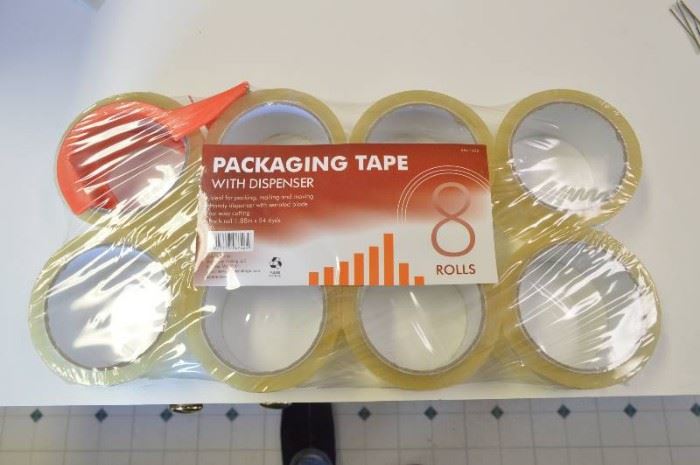 8 Rolls Packaging Tape with Dispenser