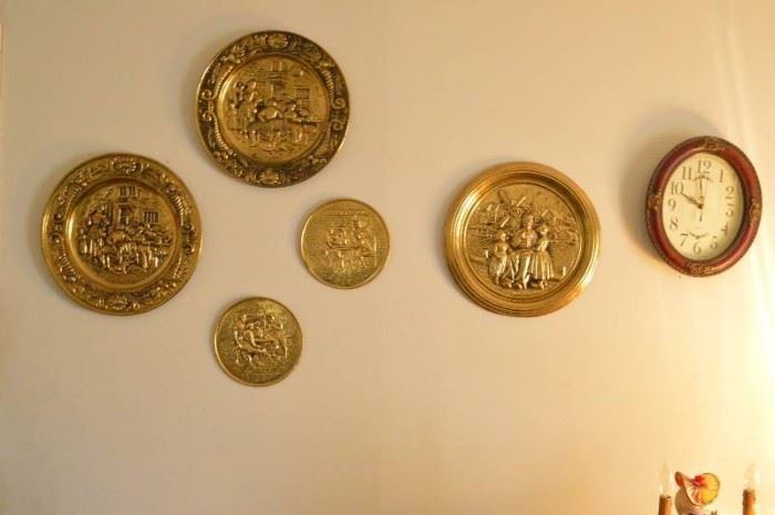 Brass wall decor clock