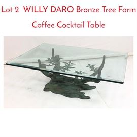 Lot 2 WILLY DARO Bronze Tree Form Coffee Cocktail Table