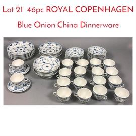Lot 21 46pc ROYAL COPENHAGEN Blue Onion China Dinnerware