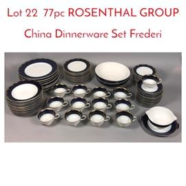 Lot 22 77pc ROSENTHAL GROUP China Dinnerware Set Frederi