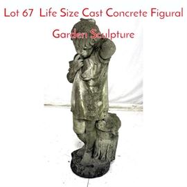 Lot 67 Life Size Cast Concrete Figural Garden Sculpture 