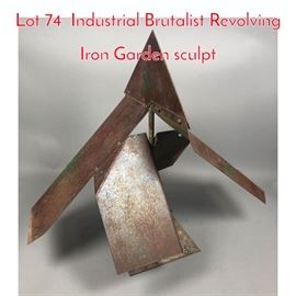 Lot 74 Industrial Brutalist Revolving Iron Garden sculpt