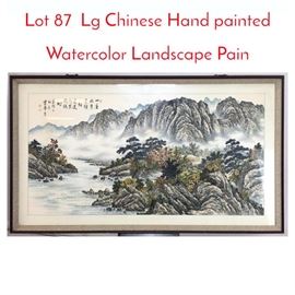 Lot 87 Lg Chinese Hand painted Watercolor Landscape Pain