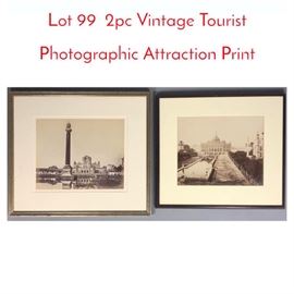 Lot 99 2pc Vintage Tourist Photographic Attraction Print