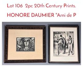 Lot 106 2pc 20th Century Prints