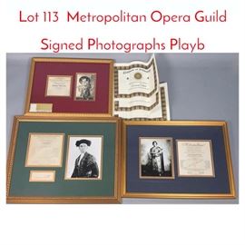 Lot 113 Metropolitan Opera Guild Signed Photographs Playb