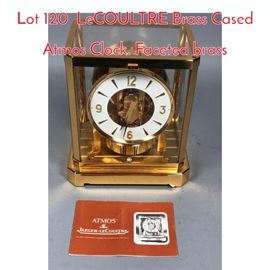 Lot 120 LeCOULTRE Brass Cased Atmos Clock. Faceted brass 