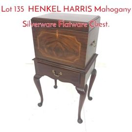 Lot 135 HENKEL HARRIS Mahogany Silverware Flatware Chest.