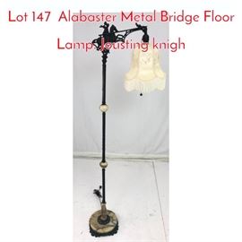 Lot 147 Alabaster Metal Bridge Floor Lamp. Jousting knigh