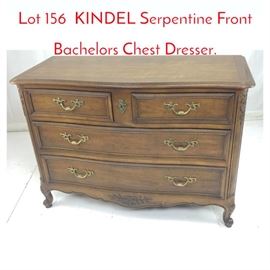 Lot 156 KINDEL Serpentine Front Bachelors Chest Dresser. 