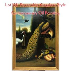 Lot 158 Peaceable Kingdom Style Contemporary Oil Painting