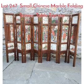 Lot 247 Small Chinese Marble Folding Screen. Table Top mo