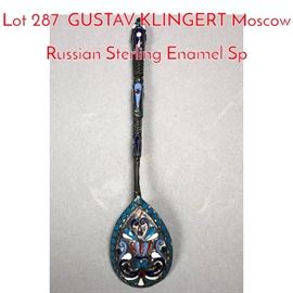 Lot 287 GUSTAV KLINGERT Moscow Russian Sterling Enamel Sp