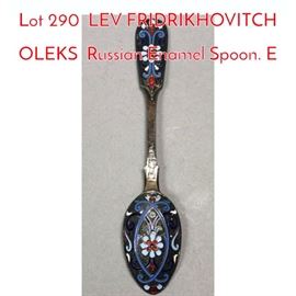 Lot 290 LEV FRIDRIKHOVITCH OLEKS Russian Enamel Spoon. E