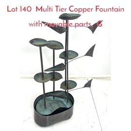 Lot 140 Multi Tier Copper Fountain with movable parts. G