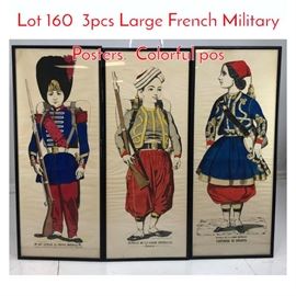 Lot 160 3pcs Large French Military Posters. Colorful pos