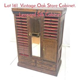 Lot 161 Vintage Oak Store Cabinet. Leonard Silk Cabinet 