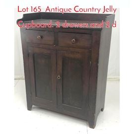 Lot 165 Antique Country Jelly Cupboard. 2 drawers and 2 d