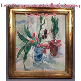 Lot 170 Impressionist Still Life Painting in an Antique B