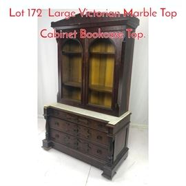 Lot 172 Large Victorian Marble Top Cabinet Bookcase Top.