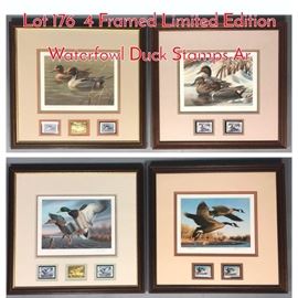 Lot 176 4 Framed Limited Edition Waterfowl Duck Stamps Ar