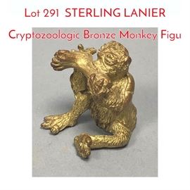 Lot 291 STERLING LANIER Cryptozoologic Bronze Monkey Figu