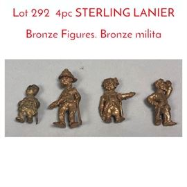 Lot 292 4pc STERLING LANIER Bronze Figures. Bronze milita